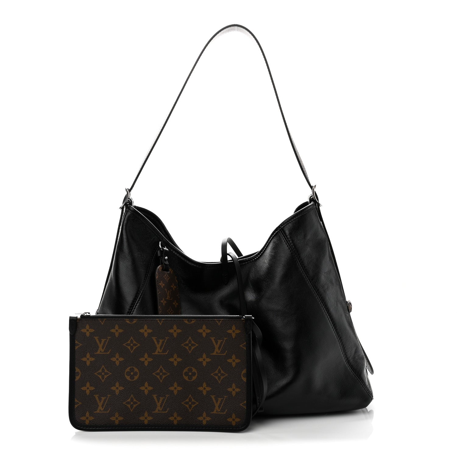 Louis Vuitton Lambskin CarryAll Vibe MM Black 2 of 9