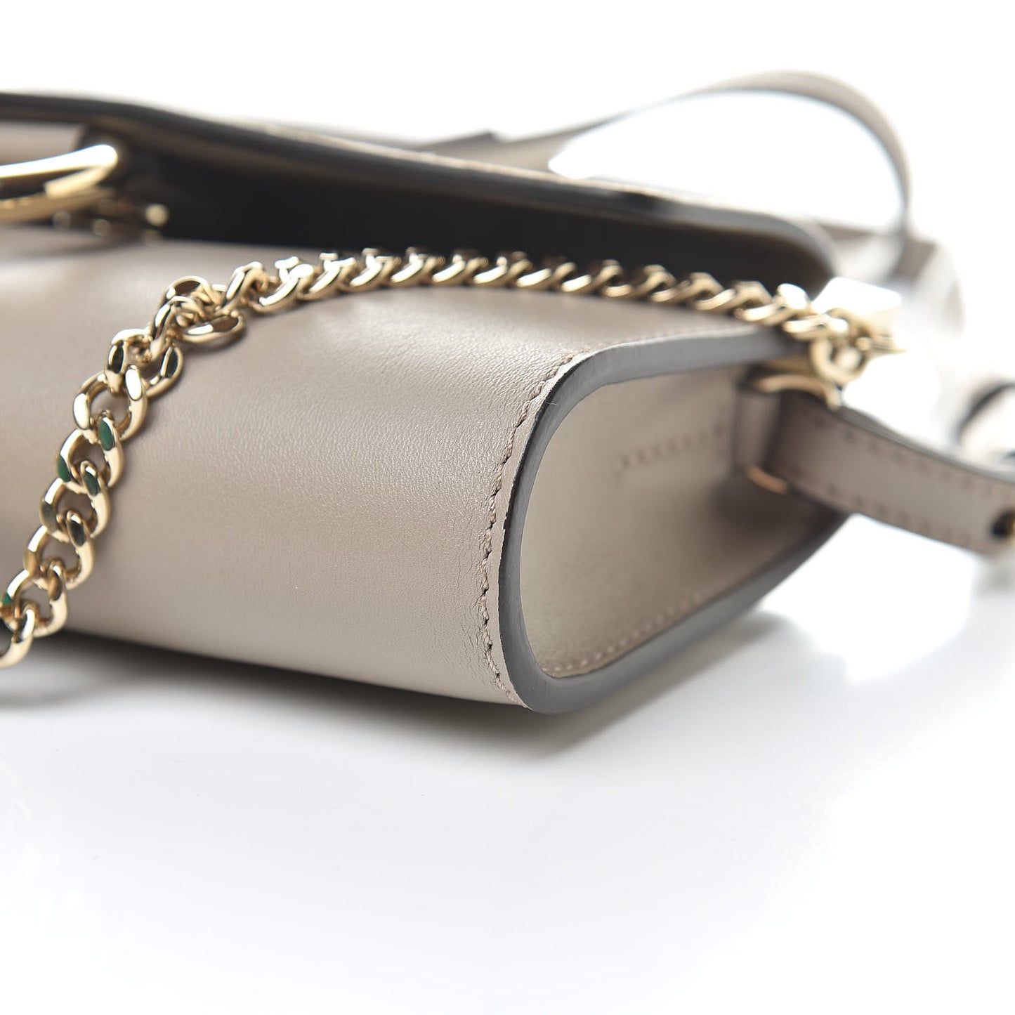 Suede Calfskin Mini Faye Shoulder Bag Motty Grey