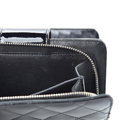Chanel Patent Quilted Brilliant Zipped Pocket Wallet Black 10 of 13