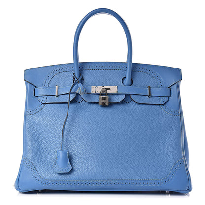 Hermes Taurillon Clemence Swift Ghillies Birkin 35 Bleu Paradise 1 of 10