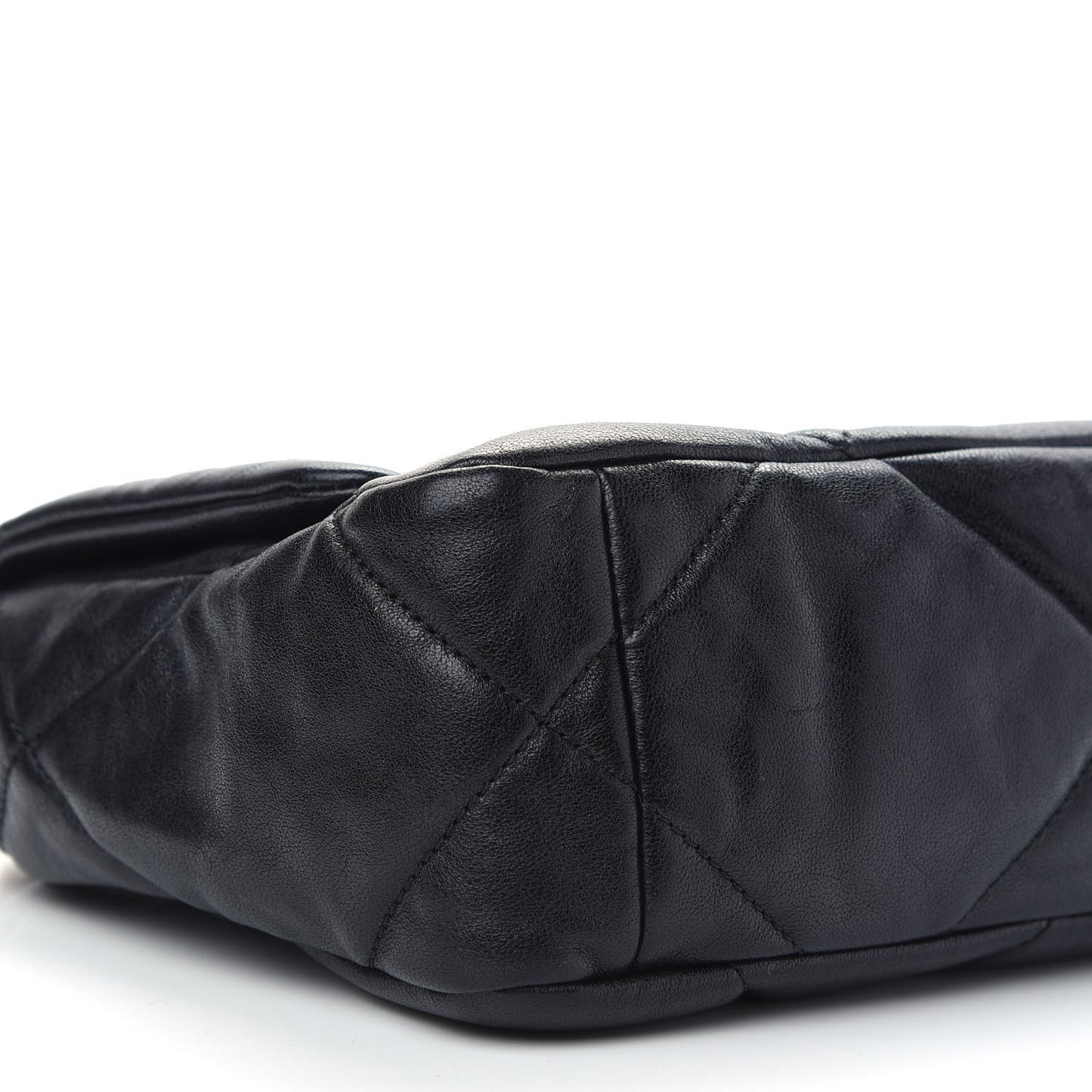 Shiny Goatskin Quilted Medium Chanel 19 Flap Black