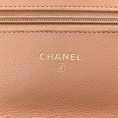 Chanel Caviar Quilted Wallet on Chain WOC Dark Beige 6 of 12