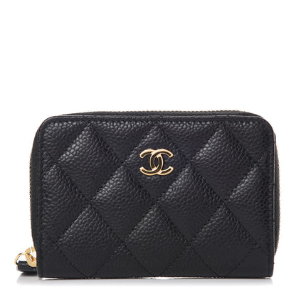 Chanel Caviar Quilted Zip Coin Purse Black 1 of 8