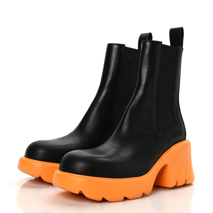 Bottega Veneta Calfskin The Flash Chelsea Boots 41 Black Tangerine 3 of 7