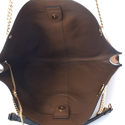 Gucci Suede Patent Large Rajah Chain Tote Nocciola Black 5 of 9