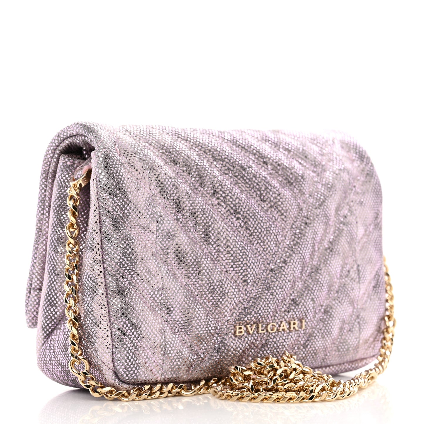 Metallic Karung Matelasse Mini Serpenti Cabochon Crossbody Rosa Di Francia