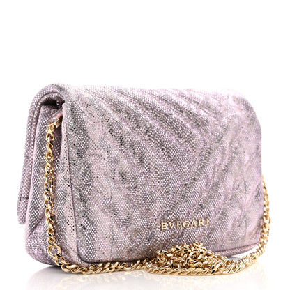 Bulgari Metallic Karung Matelasse Mini Serpenti Cabochon Crossbody Rosa Di Francia 3 of 11
