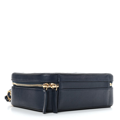 Chanel Caviar Quilted Medium CC Filigree Vanity Case Navy 4 of 10