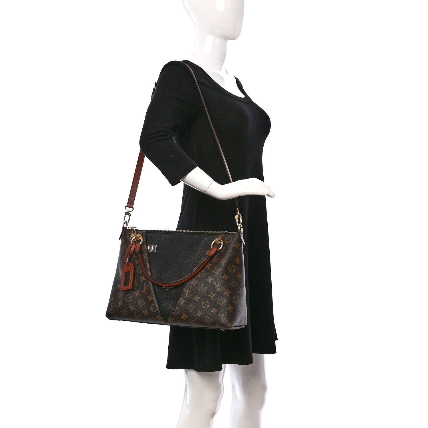 Louis Vuitton Monogram V Tote MM Black 2 of 10