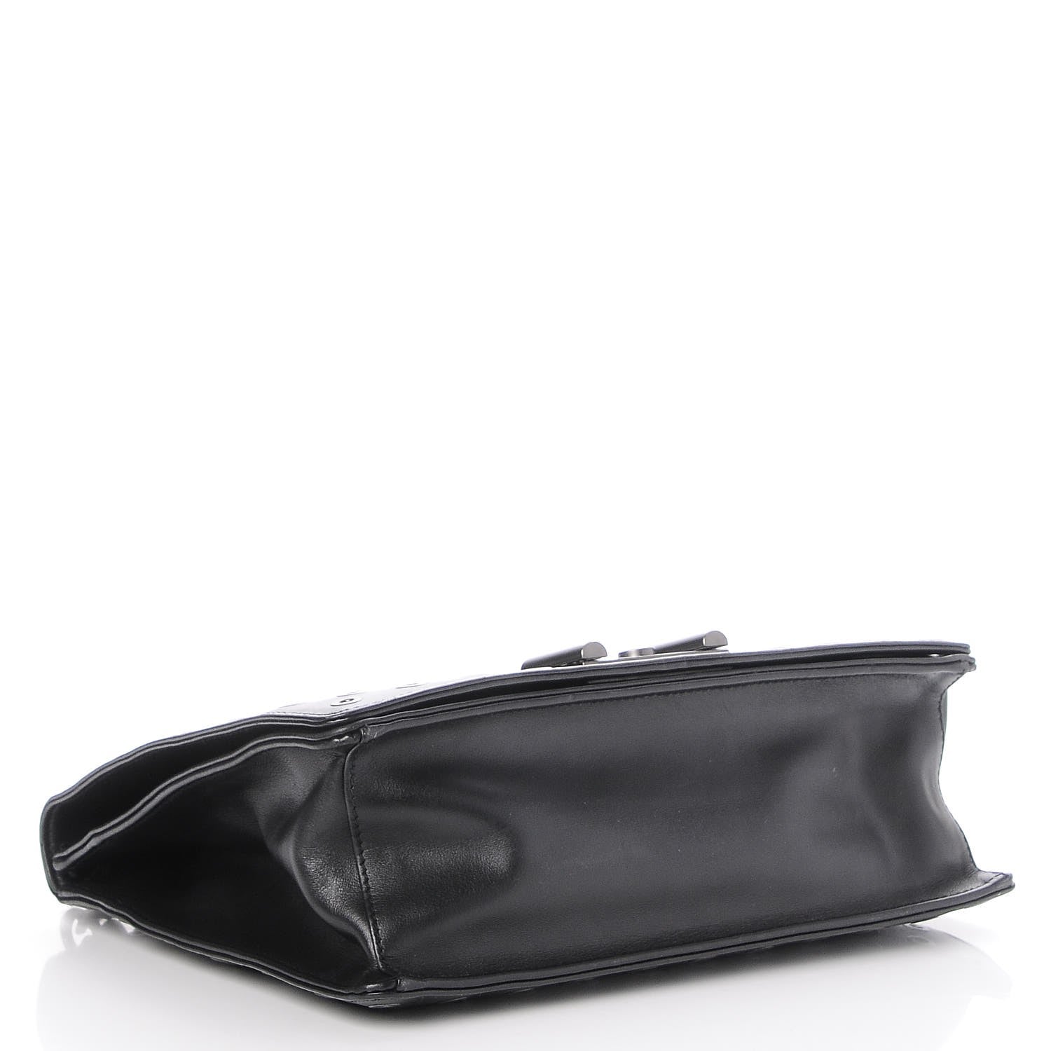 Prada Soft Calf Grommet Lock Flap Chain Shoulder Bag Black 5 of 8