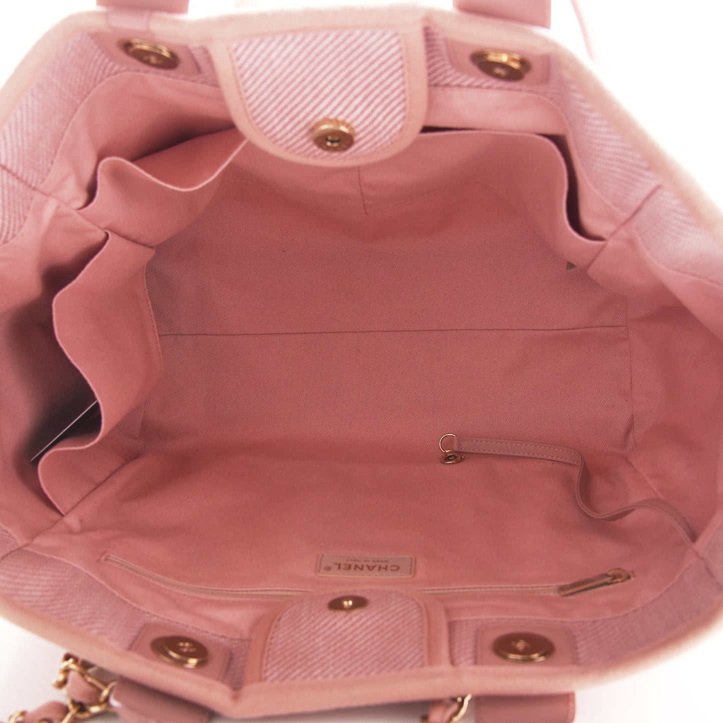 Mixed Fibers Calfskin Medium Deauville Tote Rose Pink