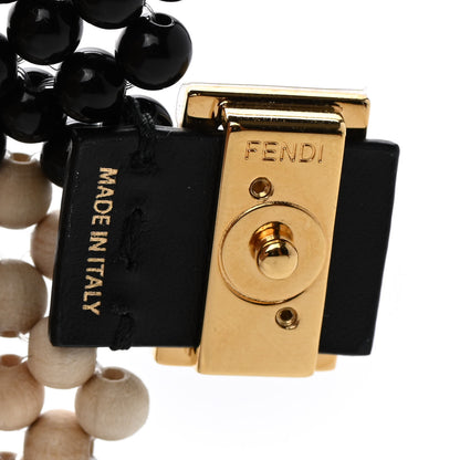 Fendi Acrylic Wood Beaded Pico Baguette Charm Natural 6 of 11