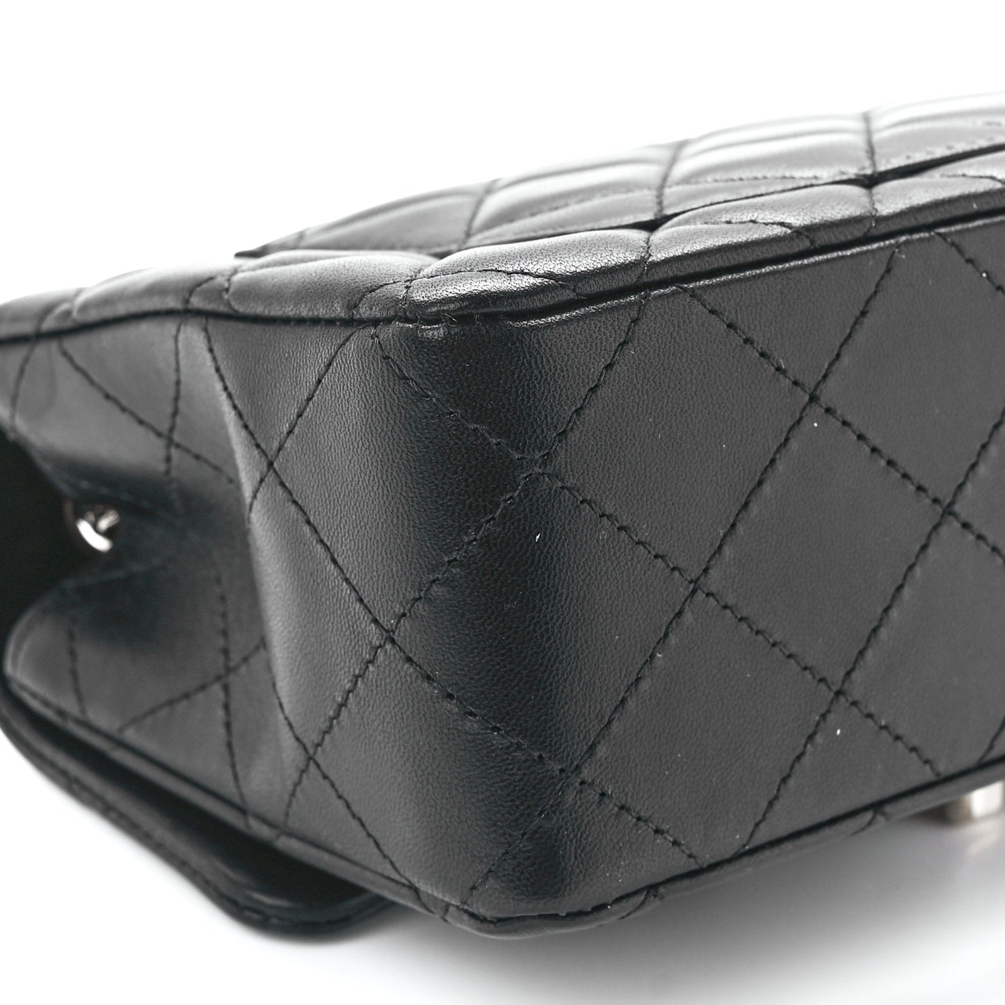 Lambskin Quilted Mini Rectangular Flap Black