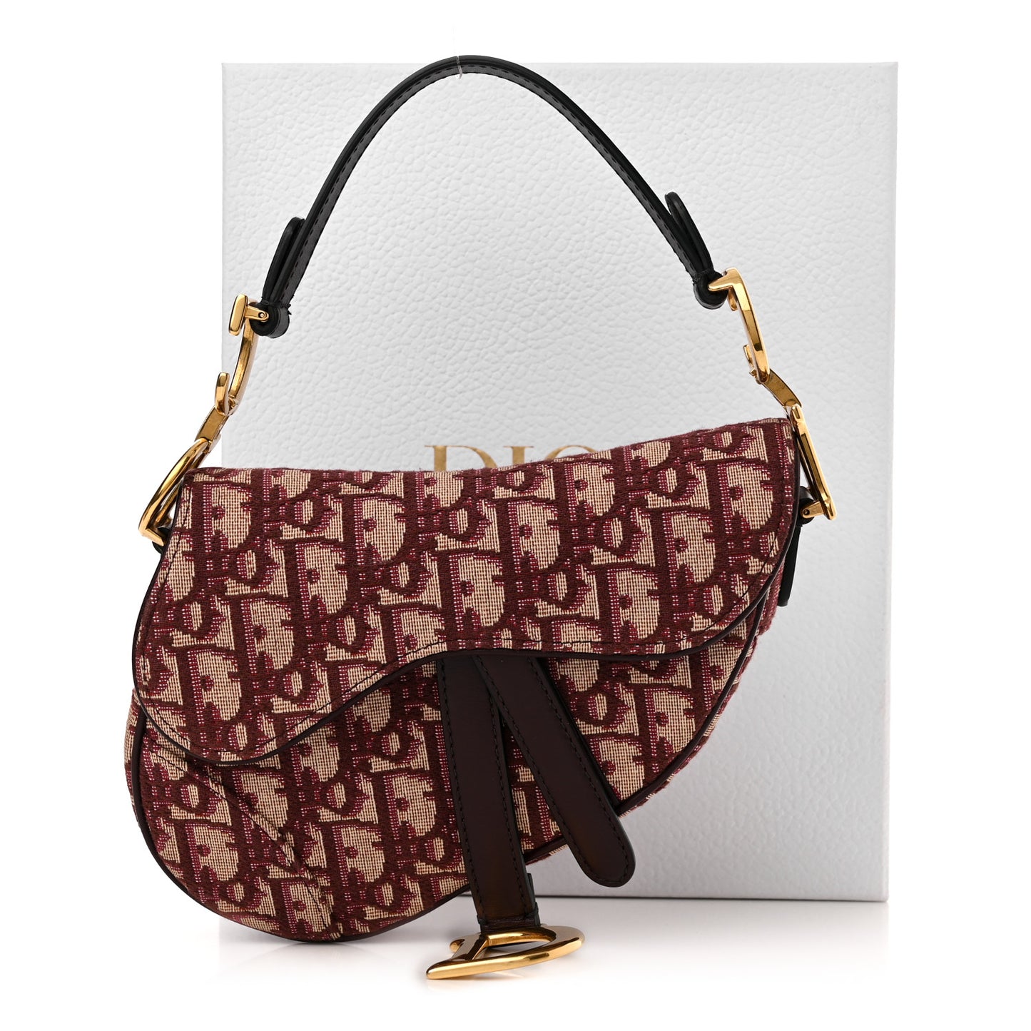 Oblique Mini Saddle Bag Burgundy