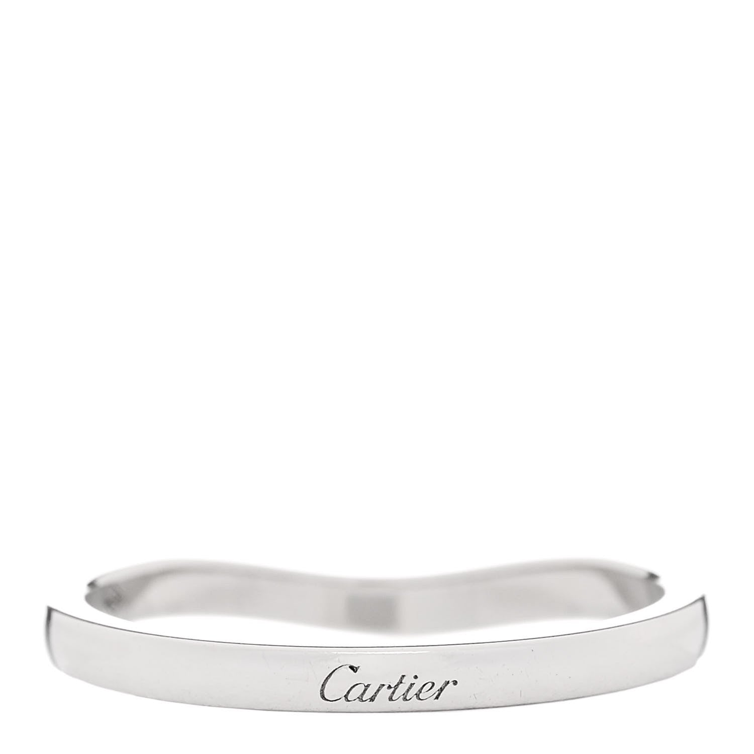 Cartier Platinum 2mm Ballerine Curved Wedding Band Ring 58 8.5 3 of 5
