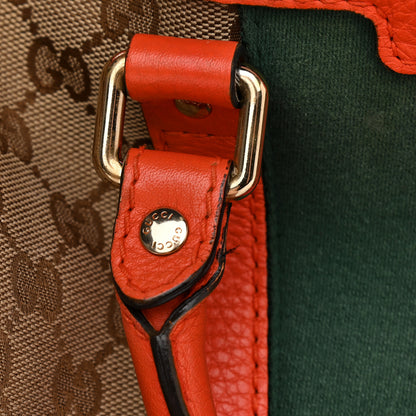 Gucci Monogram Vintage Web Medium Boston Orange 9 of 14