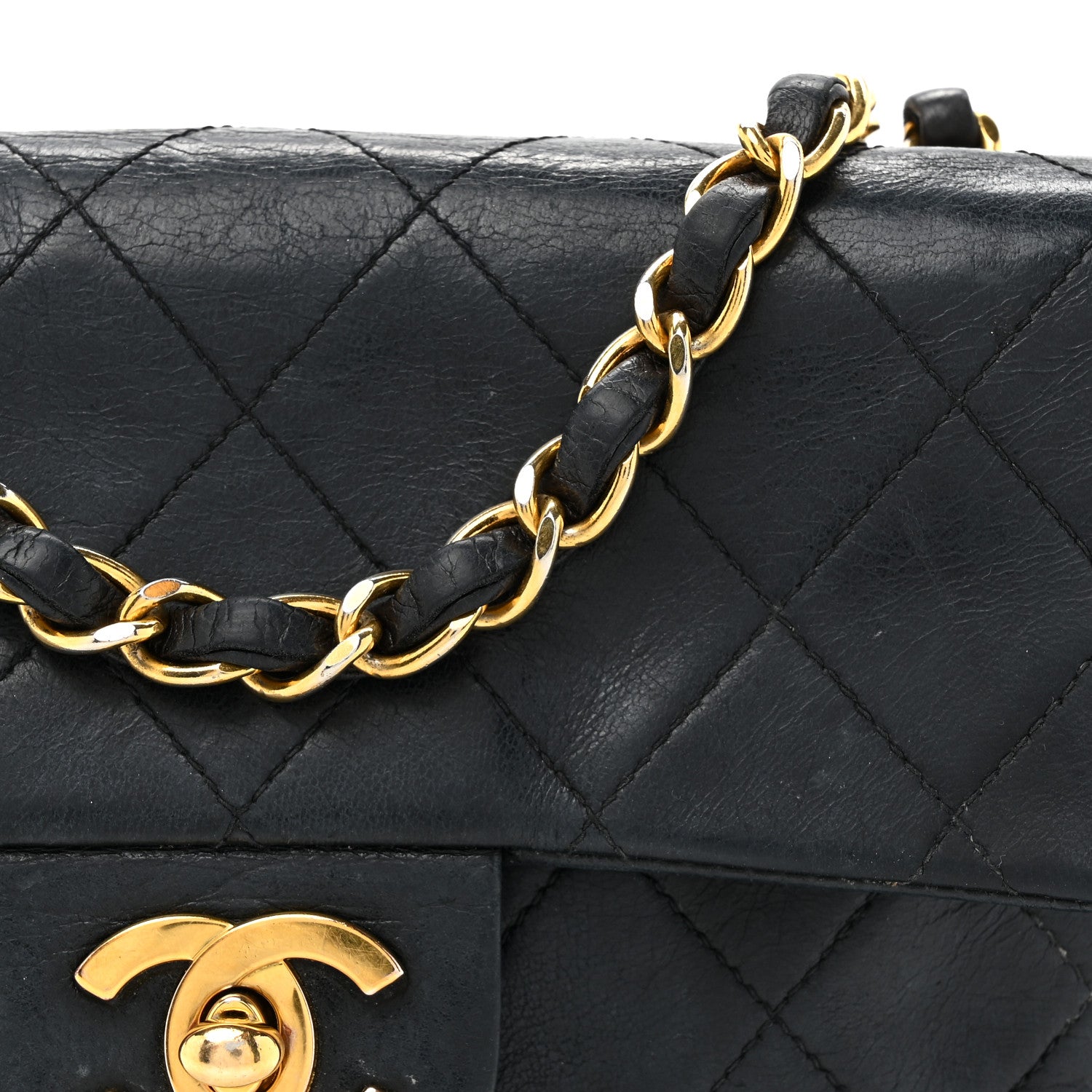 Chanel Lambskin Quilted Mini Square Flap Bag Black 9 of 19