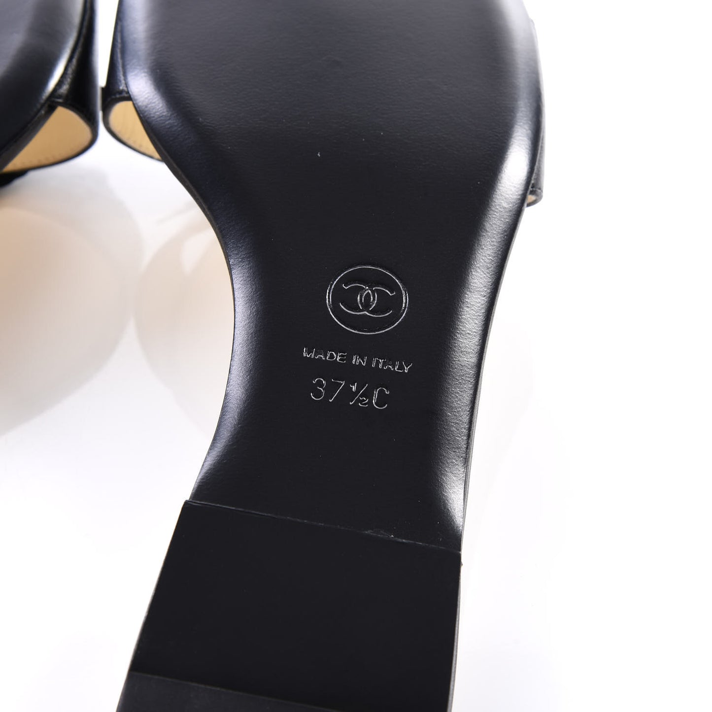 Lambskin Camellia Slides 37.5 Black