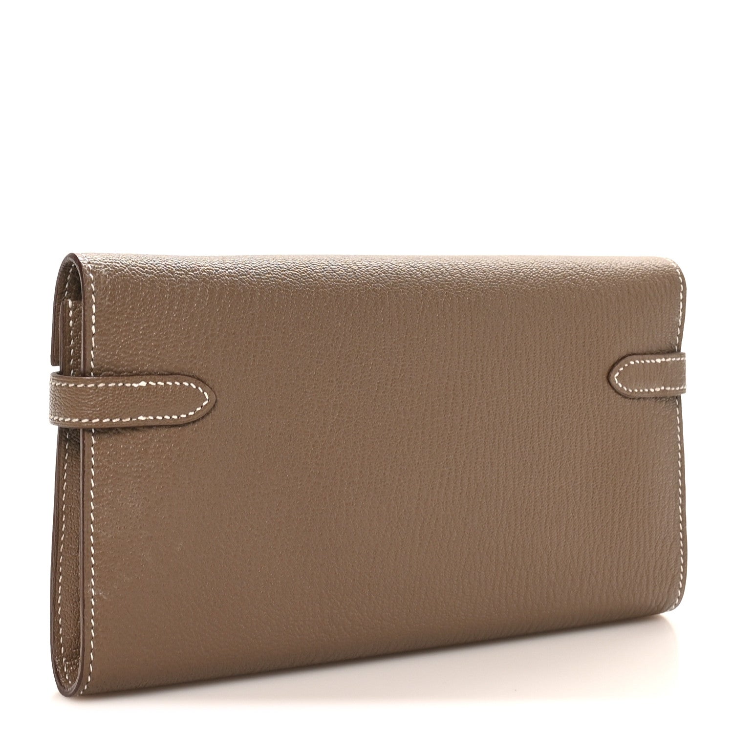 Hermes Chevre Mysore Kelly Longue Wallet Etoupe 3 of 9