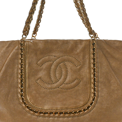 Chanel Metallic Calfskin Luxe Ligne Tote Gold 8 of 15