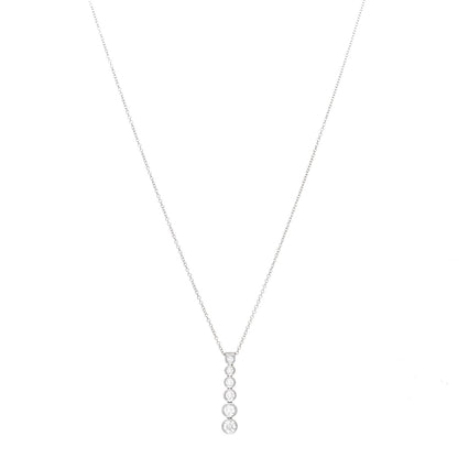 Tiffany Platinum Diamond Jazz Graduated Drop Pendant Necklace 1 of 4