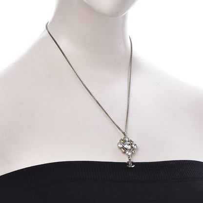 Chanel Crystal CC Necklace Silver 2 of 6