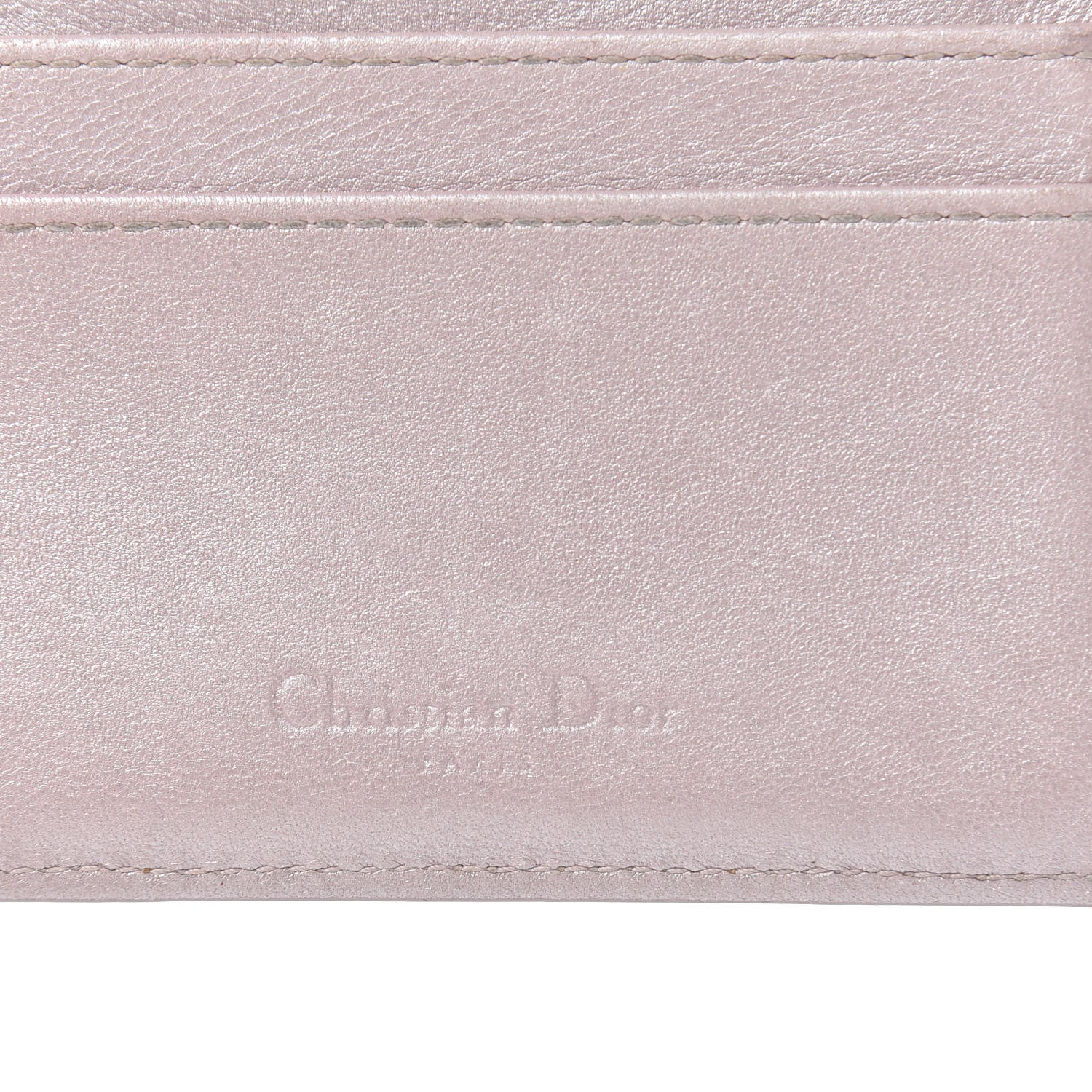 Christian Dior Metallic Lambskin Cannage Lady Dior Card Holder Pink 10 of 10