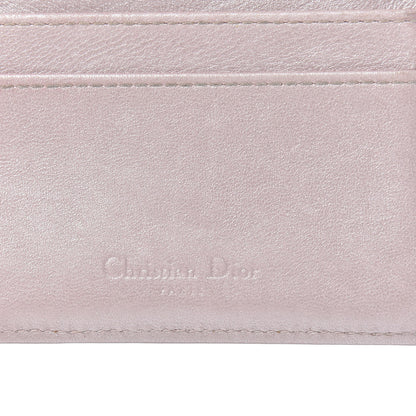 Christian Dior Metallic Lambskin Cannage Lady Dior Card Holder Pink 10 of 10