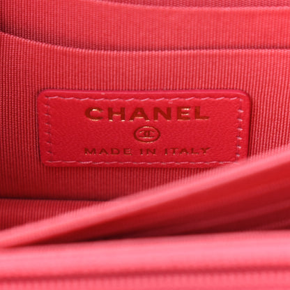 Chanel Lambskin Quilted Mini Trendy CC Wallet On Chain WOC Pink 6 of 11