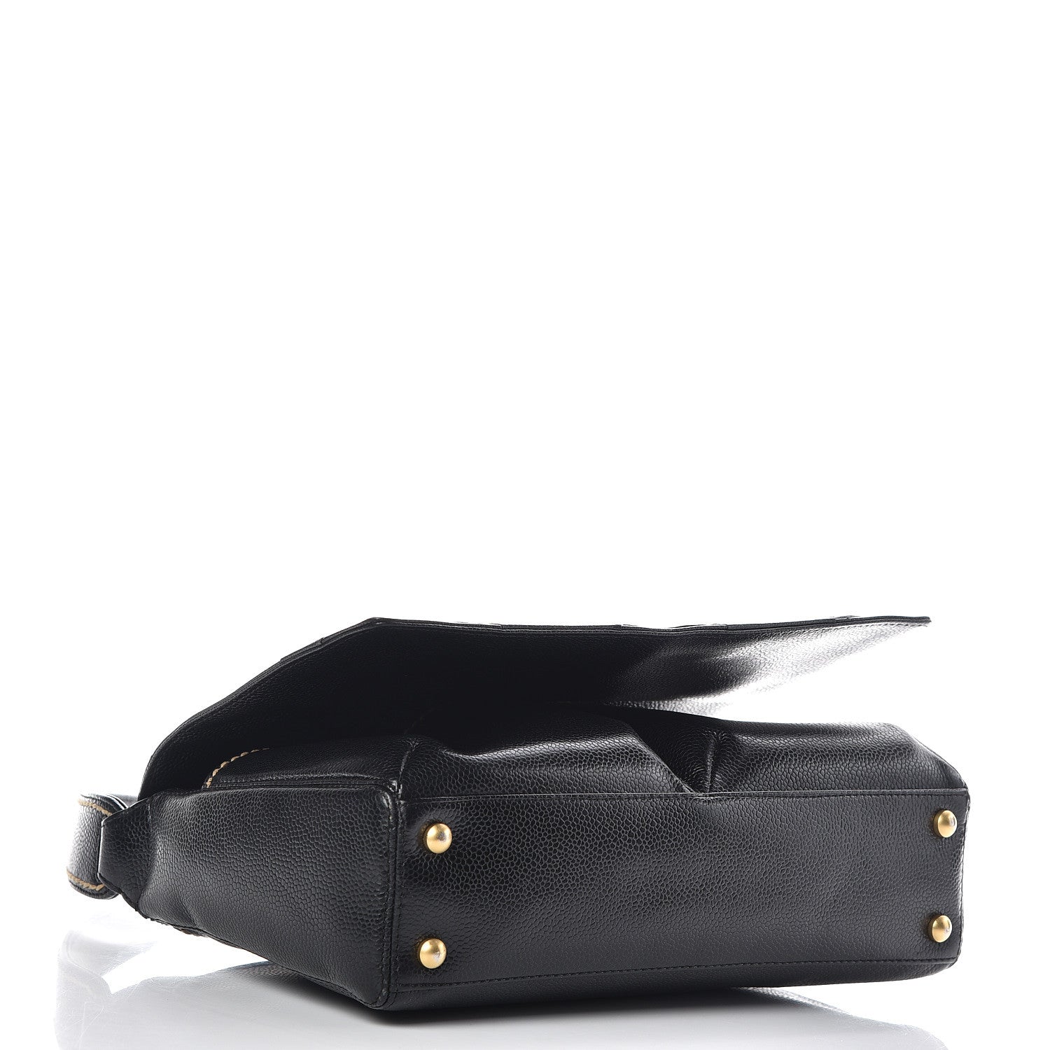 Chanel Caviar CC Stitched Medium Flap Shoulder Bag Black 4 of 15