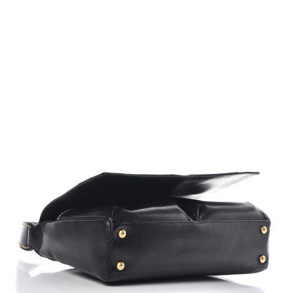 Chanel Caviar CC Stitched Medium Flap Shoulder Bag Black 4 of 15