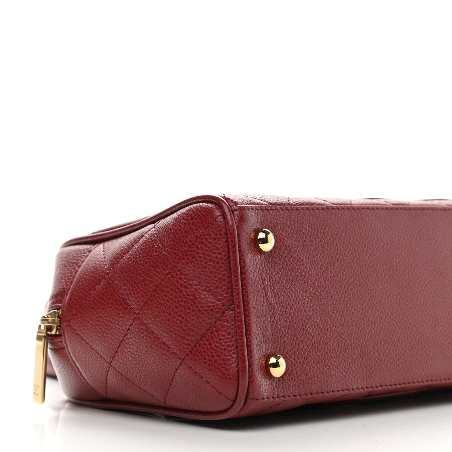 Chanel Caviar Quilted Small Bowler Dark Red 7 of 8