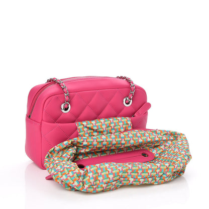 Chanel Rubber Quilted Lambskin Coco Rain Camera Bag Pink 5 of 10