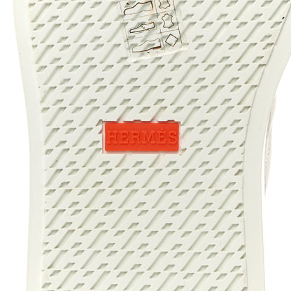 Hermes Shiny Lizard Calfskin Deep Sneakers 38 White Vert Jade 7 of 8