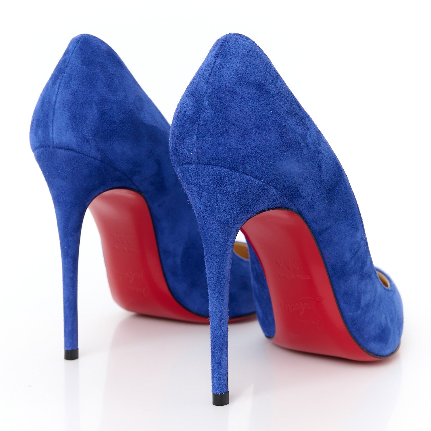 Christian Louboutin Veau Velours Pigalle Follies 100 Pumps 35.5 Atlantic 5 of 11
