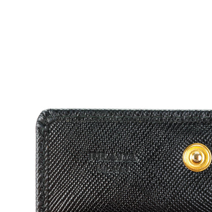 Prada Saffiano Metal Flap Card Holder Black 6 of 7