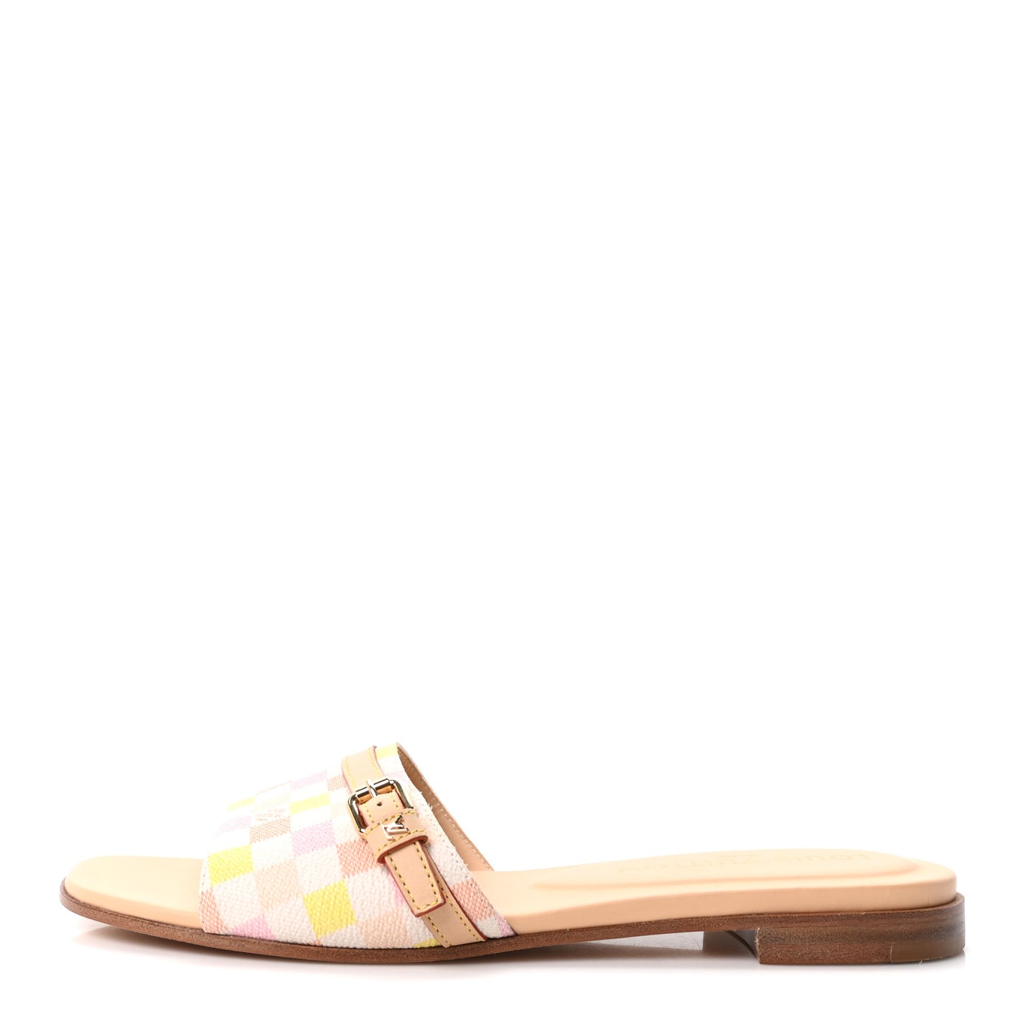 Damierlicious Neo Revival Flat Mule Sandals 38 Rose Peach