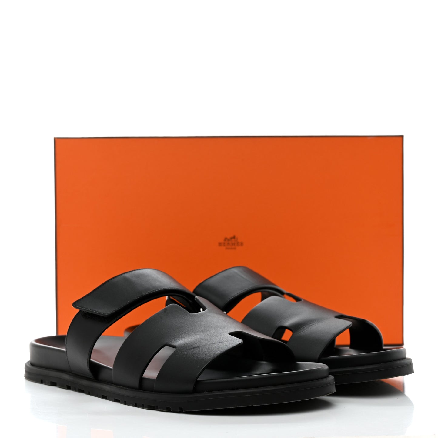 Calfskin Mens Chypre Sandals 44 Black