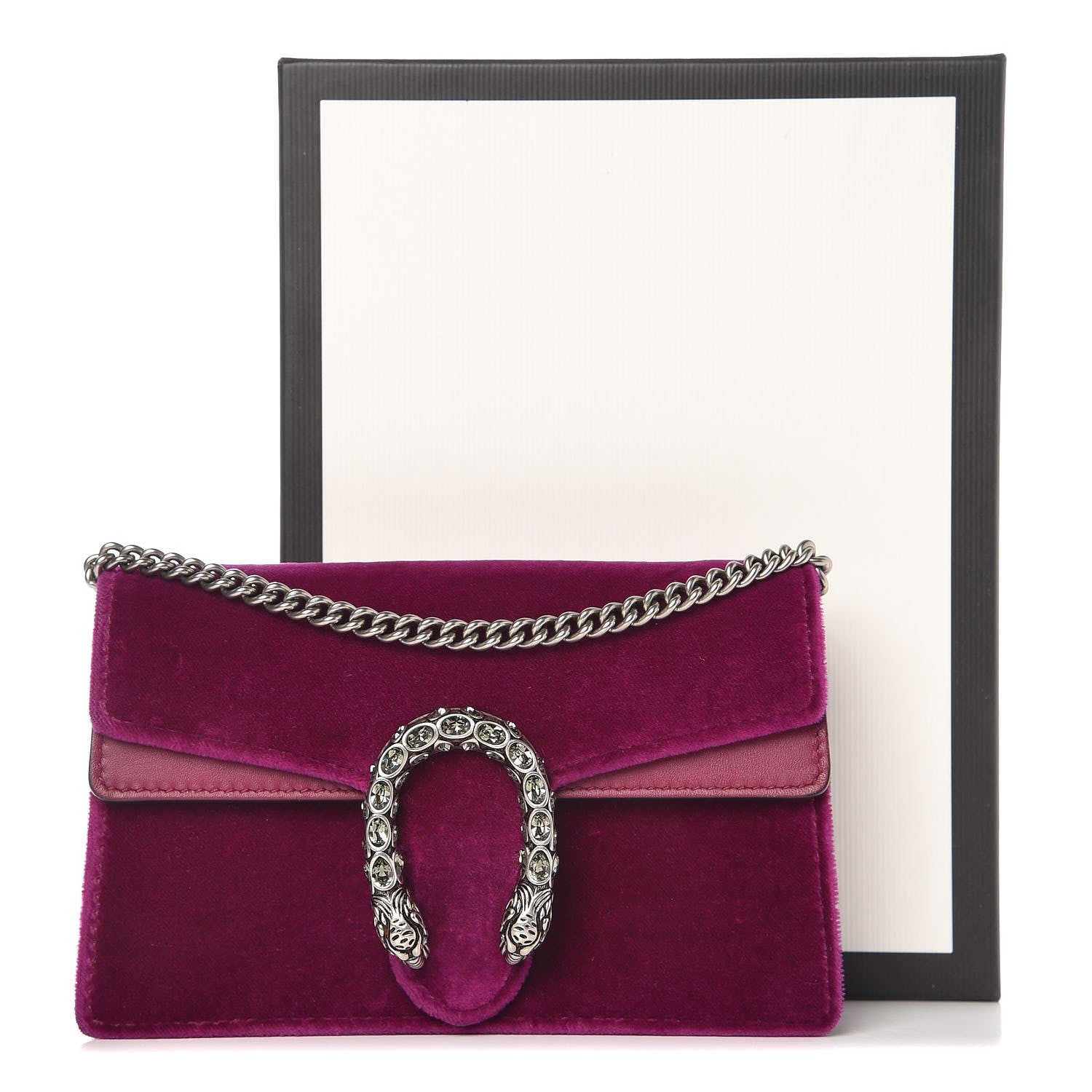 Gucci Velvet Super Mini Dionysus Shoulder Bag Fuchsia Violet Cyclamen 9 of 15
