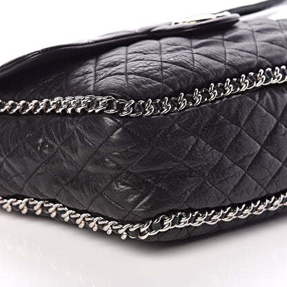 Chanel Washed Lambskin Quilted Maxi Chain Around Flap Black 8 of 9