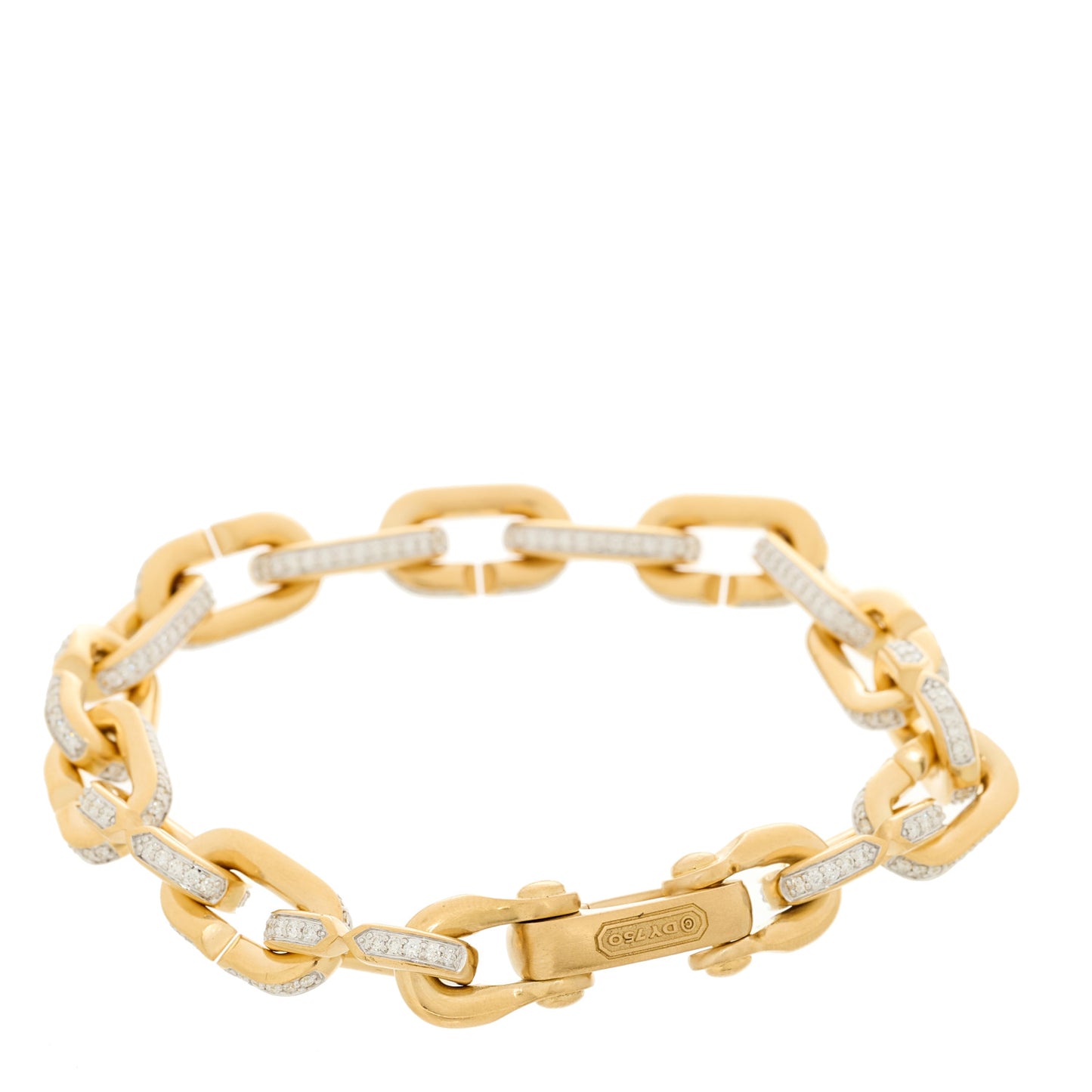 18K Yellow Gold Diamond 10.3mm Streamline Link Bracelet