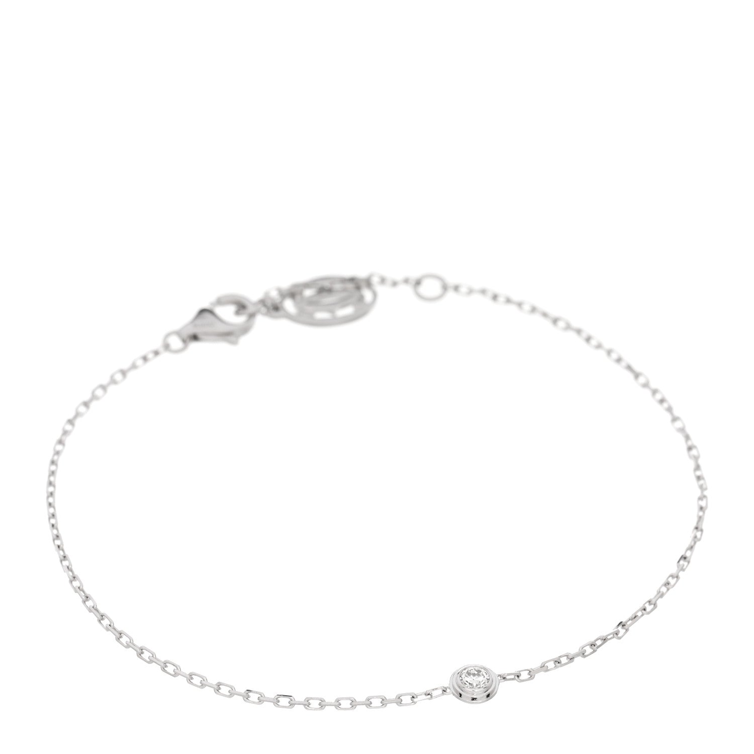Cartier 18K White Gold Diamond SM D'Amour Bracelet 1 of 3