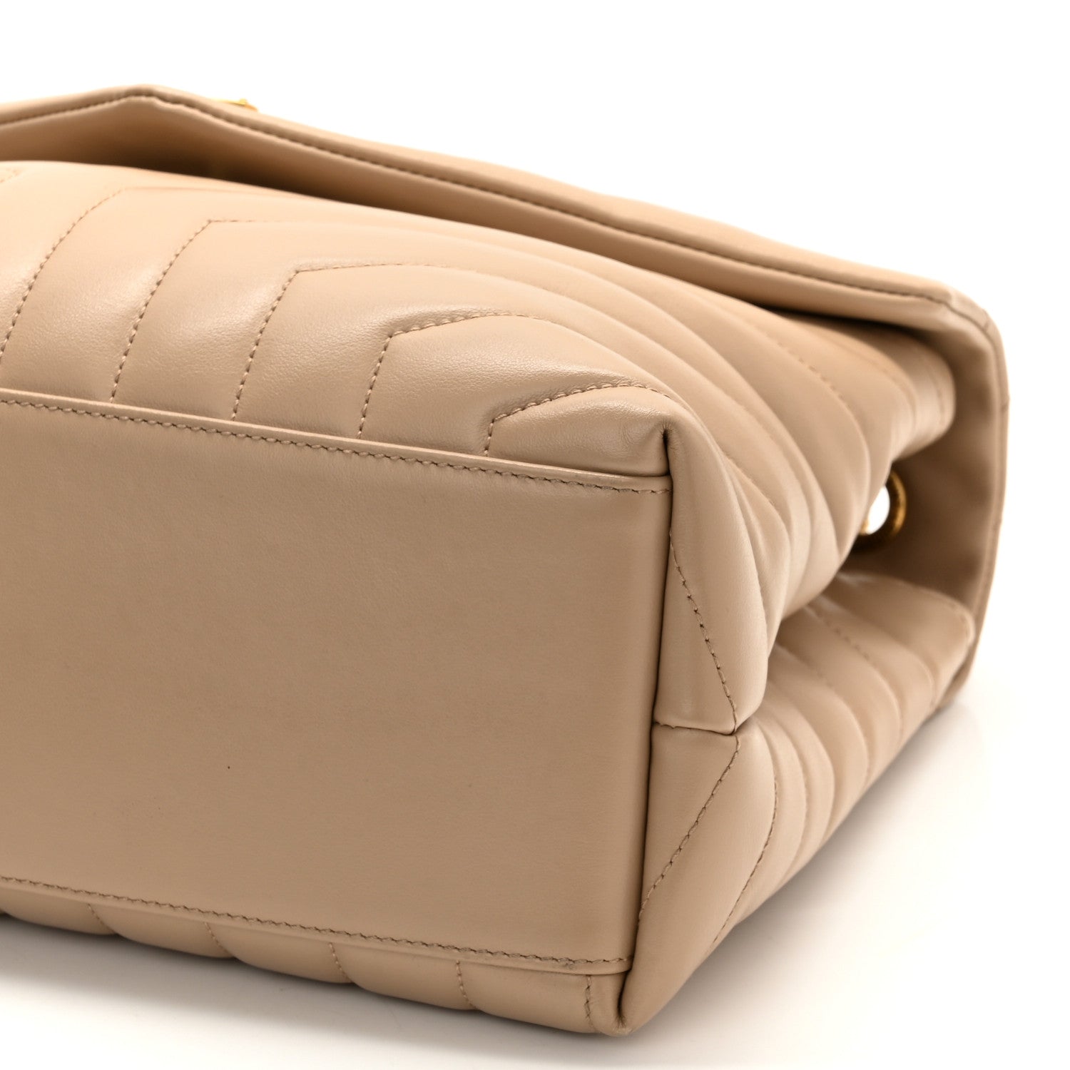 Saint Laurent Calfskin Y Quilted Monogram Medium Loulou Chain Satchel Dark Latte 10 of 10