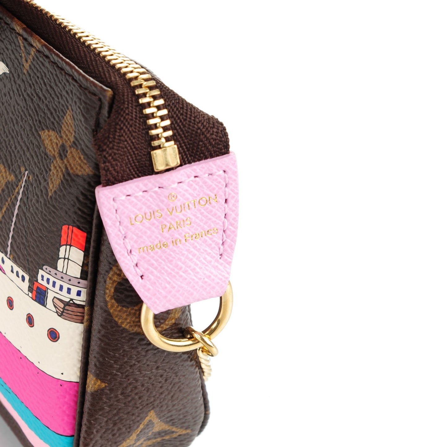 Monogram 2016 Christmas Animation Mini Pochette Accessories Rose Ballerine