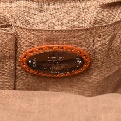 Fendi Calfskin Romano Selleria Firenze Frame Bag Orange 5 of 9