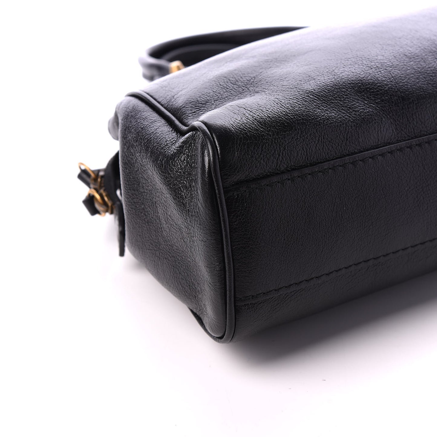 Calfskin Medium Re(Belle) Top Handle Bag Black