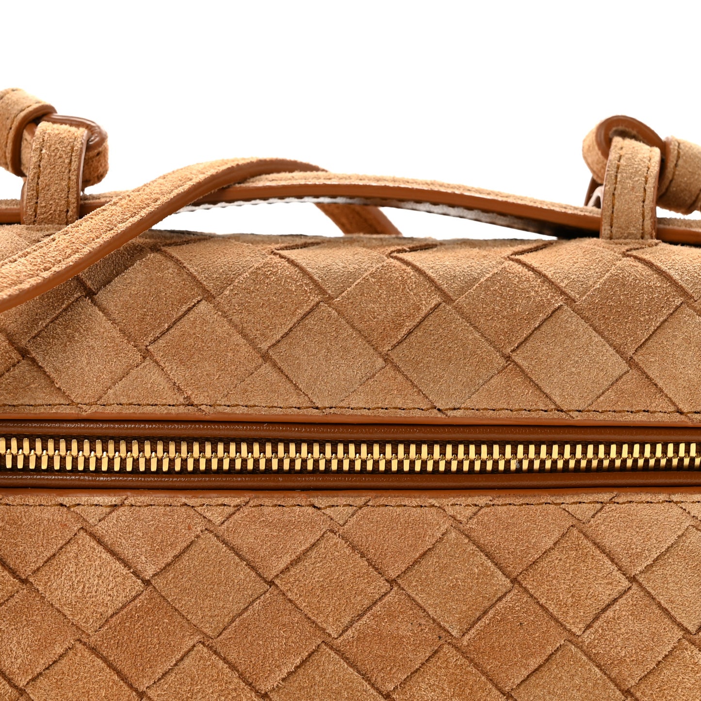Suede Intrecciato Bang Bang Vanity Case Amber