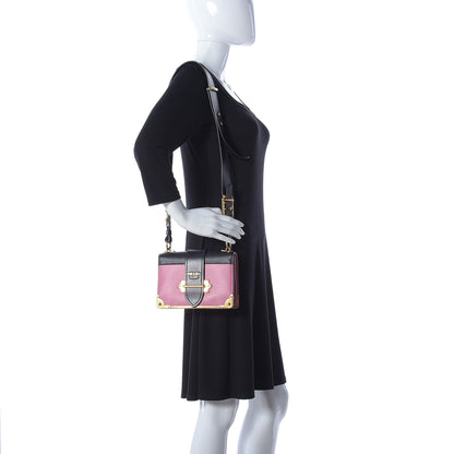 Prada City Calf Saffiano Cahier Bag Geranio Black 3 of 18