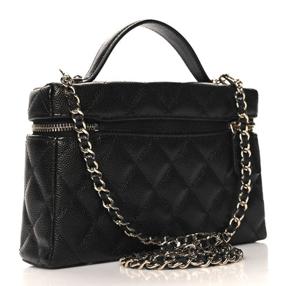 Chanel Caviar Quilted Top Handle Slim Vanity With Chain Black 3 of 11