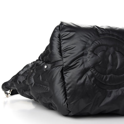 Chanel Nylon Embossed Large Doudoune Bowling Bag Black 7 of 8